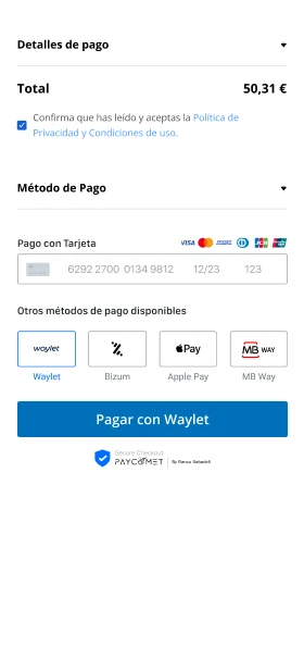 Elegir pagar con Waylet