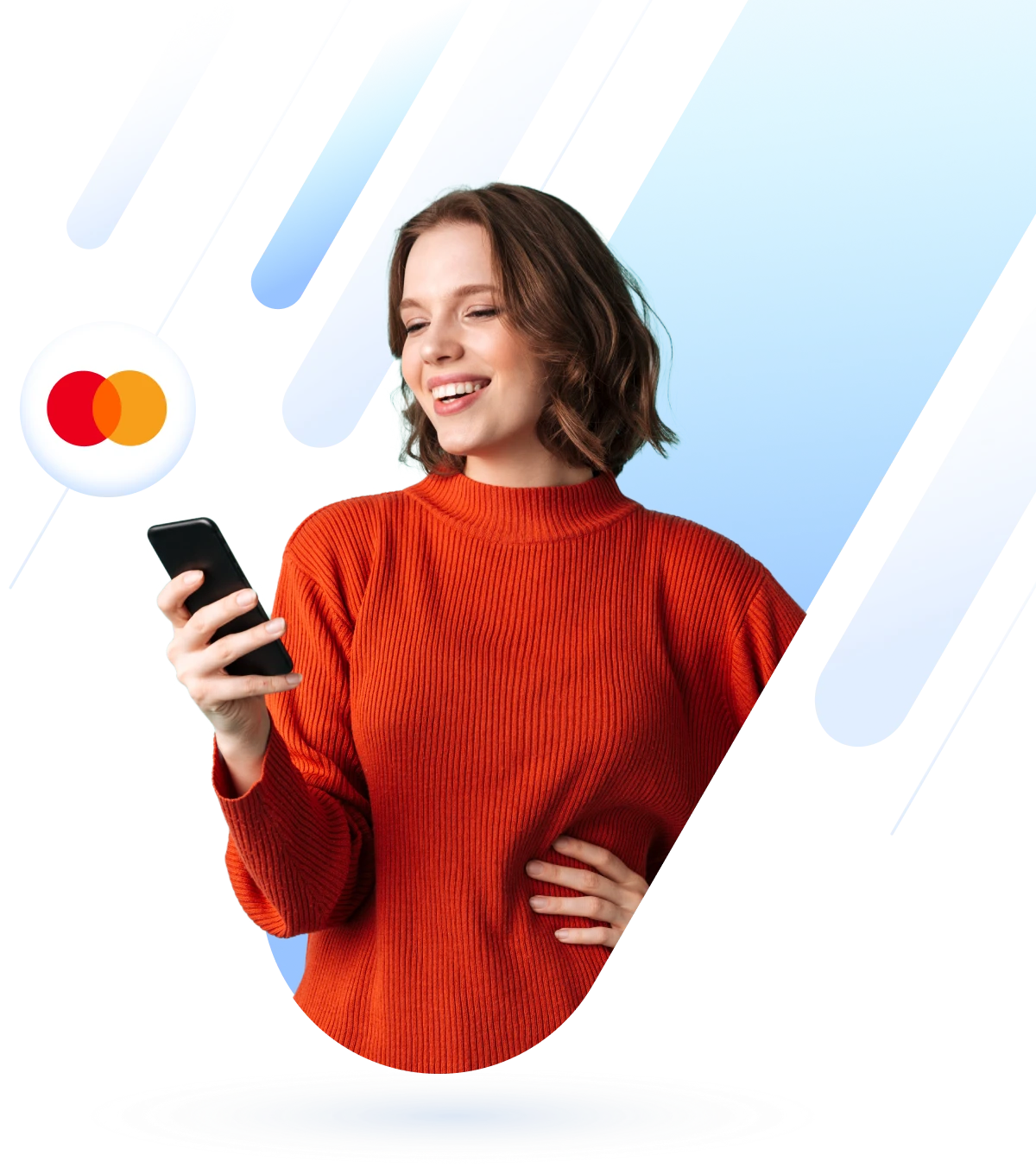 Chica pagando con Mastercard