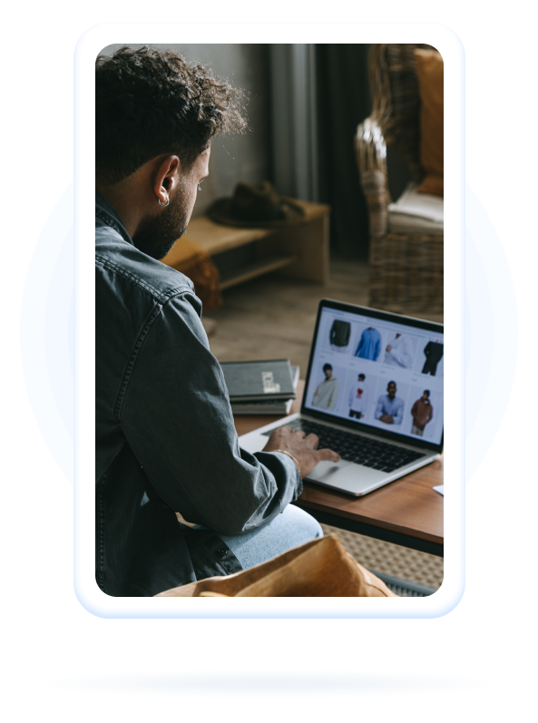 Person shopping on an ecommerce site 
