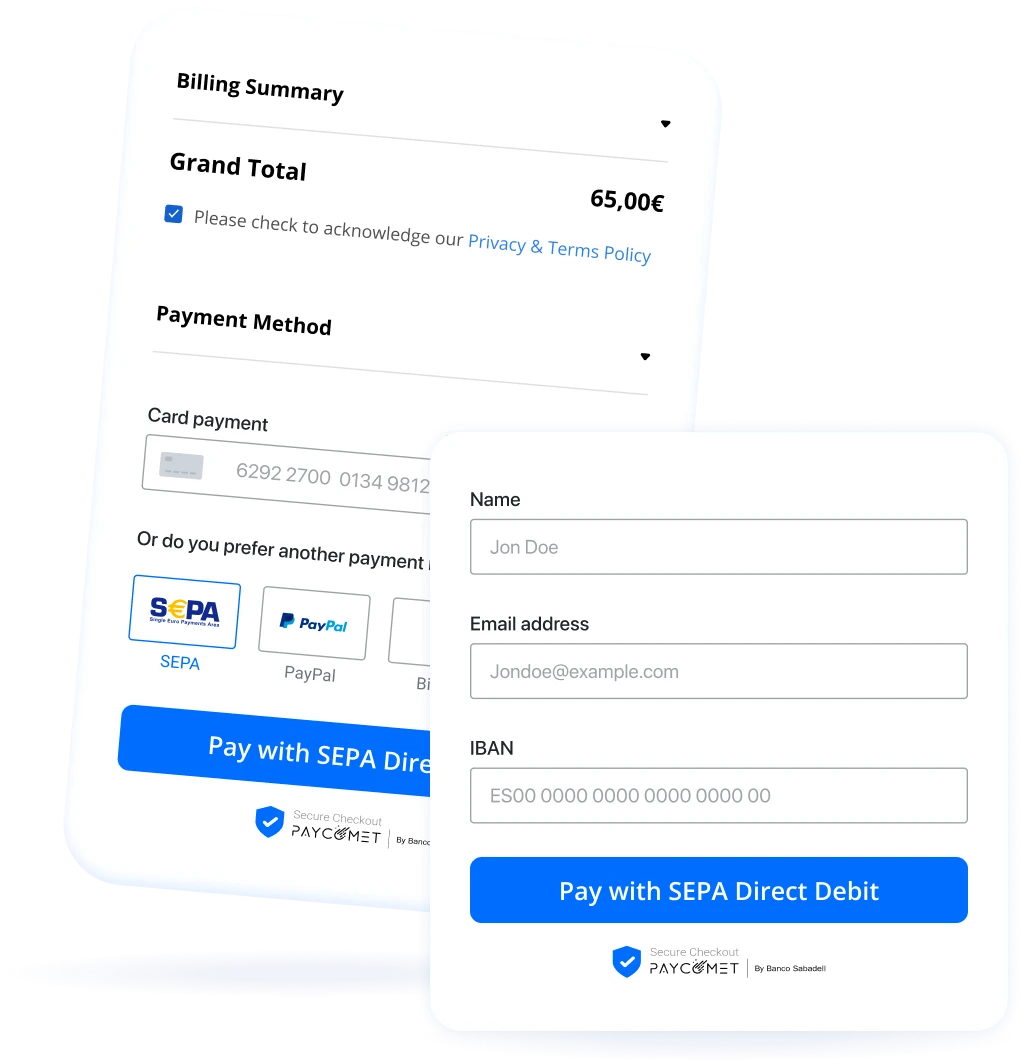 Pasos para pagar con SEPA Direct Debit