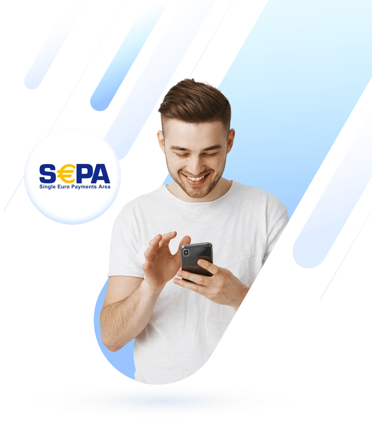 Person paying with SEPA Direct Debit