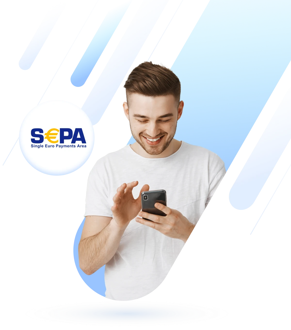 Persona pagando con SEPA Direct Debit