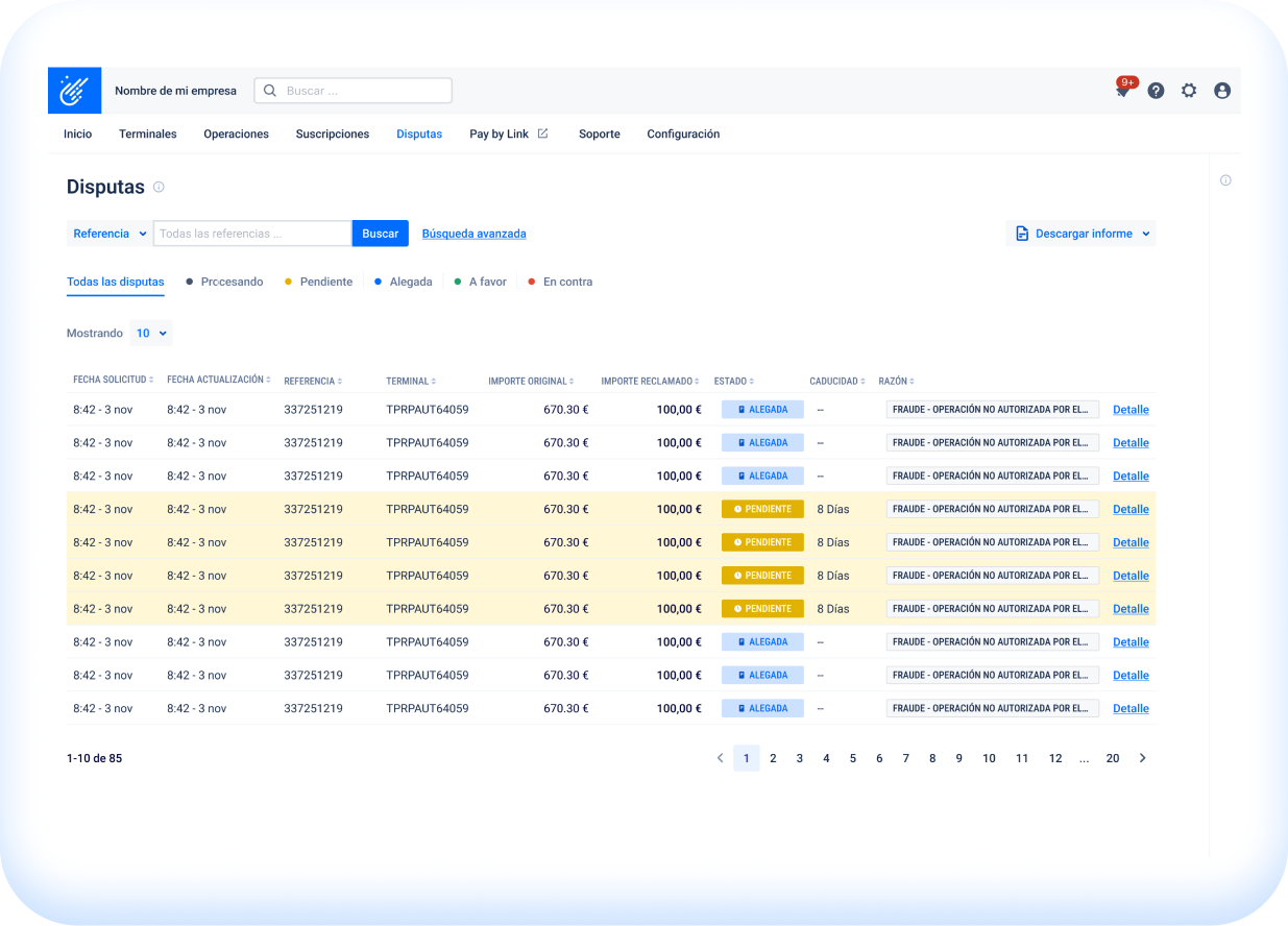 Efficient dispute and chargeback tracking